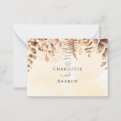 Eucalyptus golden fall bruiloft RSVP Note Kaart Notitiekaartje (Achterkant)