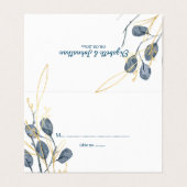 Eucalyptus Golden Garden Flora Mariage Cartes de t (Extérieur déplié)