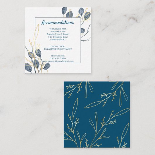 Eucalyptus Golden Garden Trouwaccommodatie Informatiekaartje (Voorkant / Achterkant)