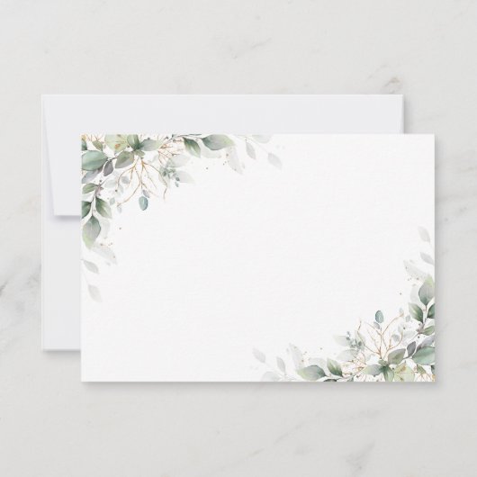 Eucalyptus Goud Bloemen Bruiloft Dank u Kaarten (Achterkant)