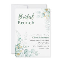 Eucalyptus Goud Bruidsbrunch Bruidsuitnodiging