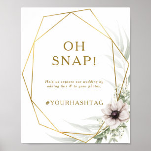 Eucalyptus Goud Geometrische Oh Snap Trouw Hashtag Poster