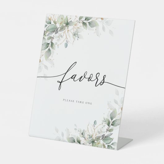 Eucalyptus Goud gunsten teken Reclamebord Met Voetstuk (Voorkant)