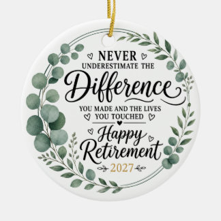 Eucalyptus Goud Loof Happy Pensioen Cadeau Keramisch Ornament