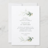 Eucalyptus goud moderne minimale elegante bruiloft (Voorkant)