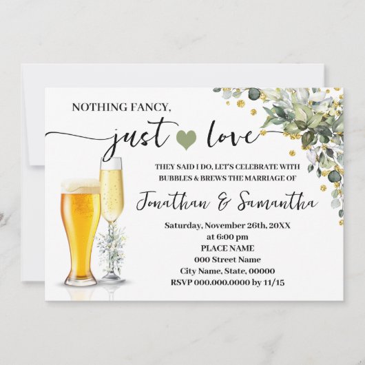 eucalyptus goud niets Fancy gewoon liefde elopemen Kaart (Voorkant)