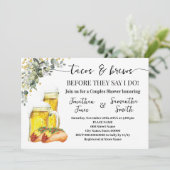 Eucalyptus Goud Tacos & Brews Koppels Bruids Showe Kaart (Staand voorkant)