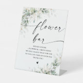 Eucalyptus Goud Vrijgezellenfeest Bloem Bar Teken Reclamebord Met Voetstuk (Voorkant)