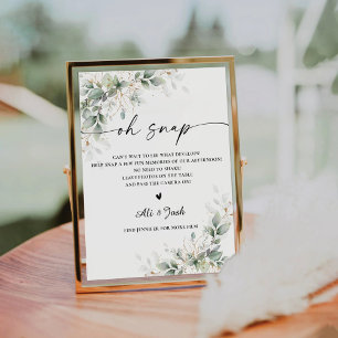 Eucalyptus Goud Vrijgezellenfeest Oh Snap Sign Reclamebord Met Voetstuk