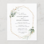 Eucalyptus goudbruine bruiloft flyer (Voorkant)