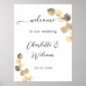 Eucalyptus gouden bruiloft welkom poster (Voorkant)