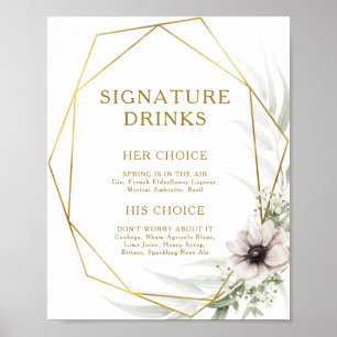 Eucalyptus Gouden Geometrische Handtekening Drankj Poster