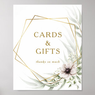 Eucalyptus Gouden Geometrische Kaarten en Cadeaus Poster
