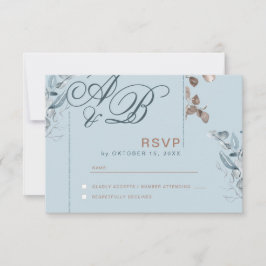 Eucalyptus Gouden Glitter - Green Wedding RSVP 2 Kaartje