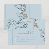 Eucalyptus Gouden Glitter - Green Wedding RSVP 2 Kaartje (Voorkant / Achterkant)