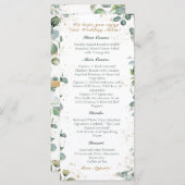 Eucalyptus Gouden Glitter - Groene bruiloft Menu (Voorkant / Achterkant)