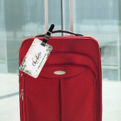 Eucalyptus gouden glitters monogram naam bagagelabel