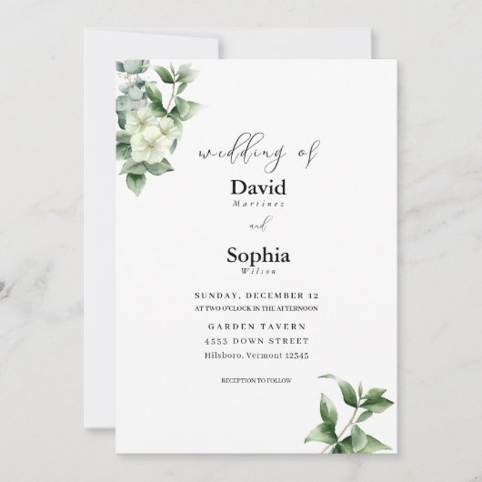 Eucalyptus Grace Faire-part de mariage (Devant)