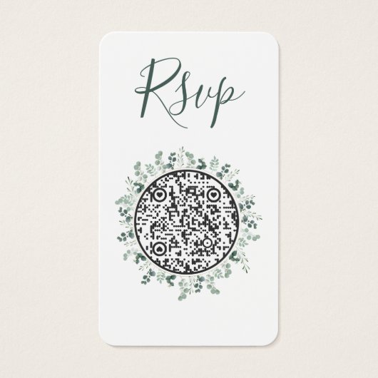 Eucalyptus Green B Site Mariage QR Code RSVP (Devant)