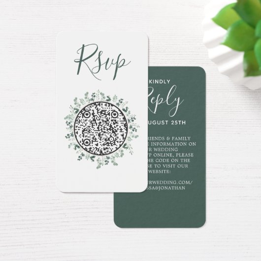 Eucalyptus Green B Site Mariage QR Code RSVP (Bureau)
