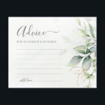 Eucalyptus Green Botanical Mariage carte conseil<br><div class="desc">Laissez fleurir l'amour avec ces cartes-conseils mariages d'eucalyptus enchanteurs. Vos invités peuvent partager leur sagesse sincère et leurs souhaits pour un mariage heureux sur ces cartes de charme ornées de verdure d'eucalyptus capricieux. Cette belle alternative à un livre d'or traditionnel permet à vos proches de laisser des messages durables que...</div>