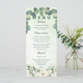 Eucalyptus Green Botanical Wedding Greenery Dinner Menu (Staand voorkant)