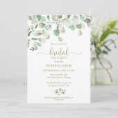 Eucalyptus Green Bridal Tea Party Invitation (Debout devant)