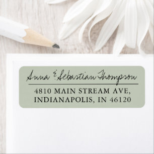 Eucalyptus Green Calligraphy Return Label Address