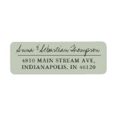 Eucalyptus Green Calligraphy Return Label Address (Voorkant)