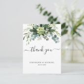 Eucalyptus Green Carte de remerciements Mariage ph (Debout devant)