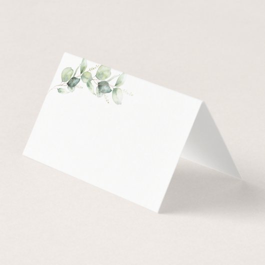 Eucalyptus Green Carte Mariage Feuille Place (Front)
