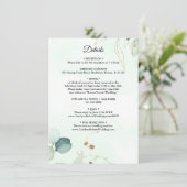 Eucalyptus Green Détails du Mariage Invitation (Debout devant)