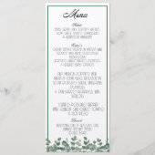 Eucalyptus Green Elegant Botanical Boho Menu (Devant)