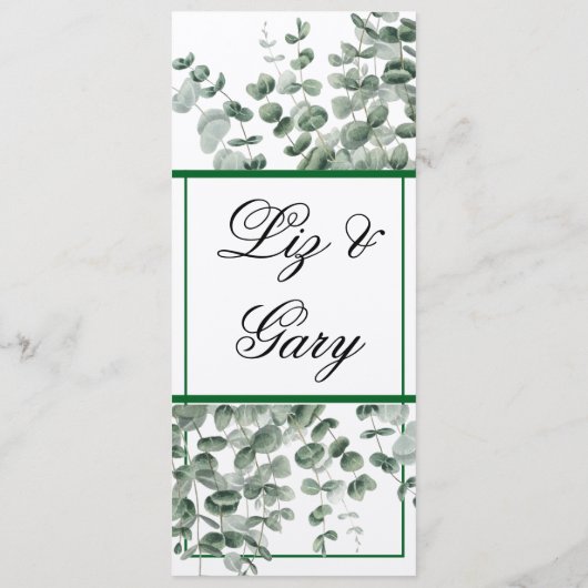 Eucalyptus Green Elegant Botanical Boho Menu (Dos)