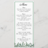 Eucalyptus Green Elegant Botanical Boho Menu (Devant)