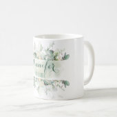 Eucalyptus Green Feuilles Custom Bridesmaid Mug (Devant droit)