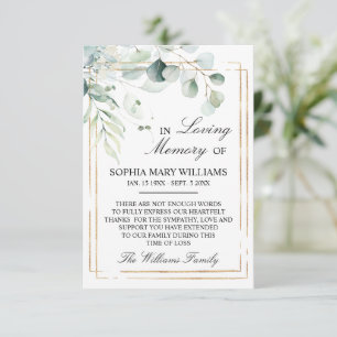 Eucalyptus Green Feuilles Sympathy Memory Merci