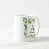 Eucalyptus Green Foliage Monogramed Mok (Voorkant rechts)