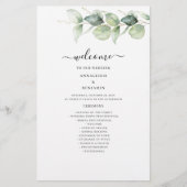 Eucalyptus Green Foliage Programme de mariage (Devant)