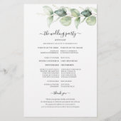 Eucalyptus Green Foliage Programme de mariage (Dos)