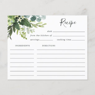 Eucalyptus Green Foliage Recipcard
