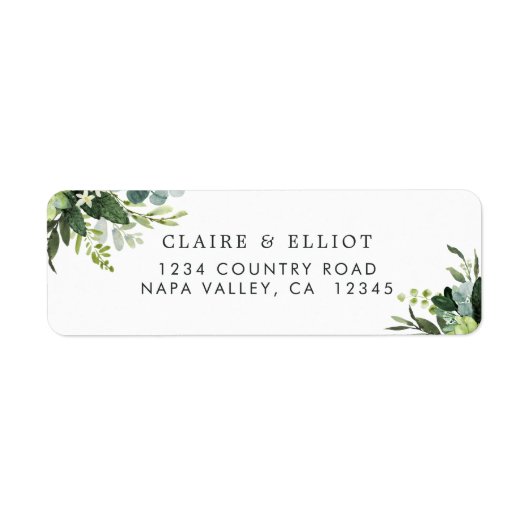 Eucalyptus Green Foliage Return Address Label (Voorkant)