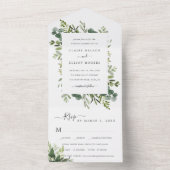 Eucalyptus Green Foliage Weddenschap All In One Uitnodiging (Binnen)