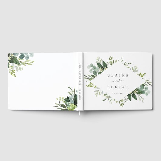 Eucalyptus Green Foliage Weddenschap Gastenboek (Volledig)