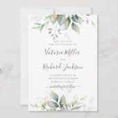 Eucalyptus Green Foliage Weddenschap Save The Date (Voorkant)