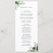 Eucalyptus Green Foliage Wedding Ceremony Programm Programma (Achterkant)