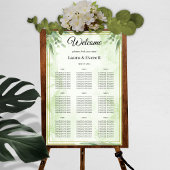 Eucalyptus Green Foliage Wedding Seding Chart Poster
