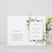 Eucalyptus Green Foliage Wreath Wedding Programme (Debout devant)