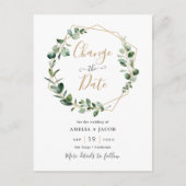 Eucalyptus Green Geometric Wijzig de datum Briefkaart (Voorkant)