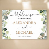 Eucalyptus Green Gold Foil Weddenschap Welkomsttek Poster